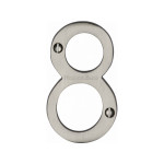 M Marcus Heritage Brass Numeral 8 - Face Fix 76mm Slimline font